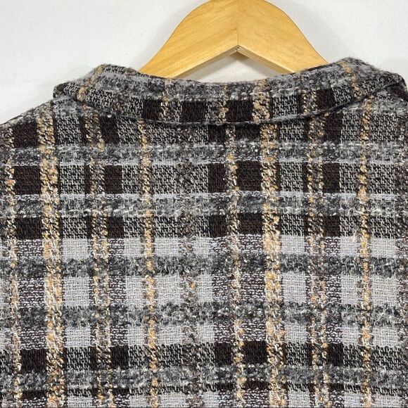 Harve Benard Brown Plaid Button Up Wool Jacket - Picture 11 of 14